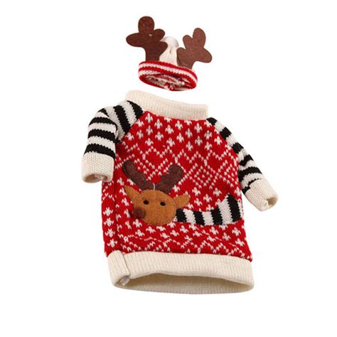 Christmas Wine Bottle Sleeve Cute Reindeer Wine Bottle Bag Cover For