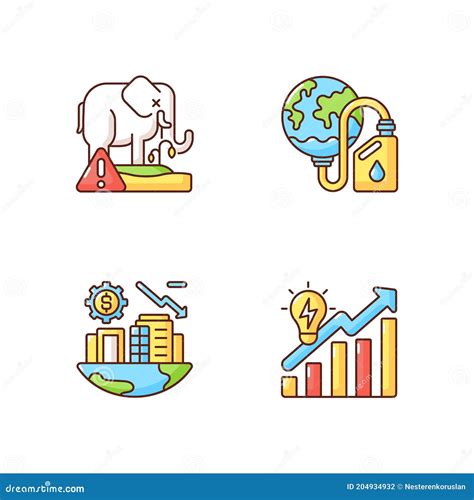 Biological Resources Depletion Linear Icon Vector Illustration