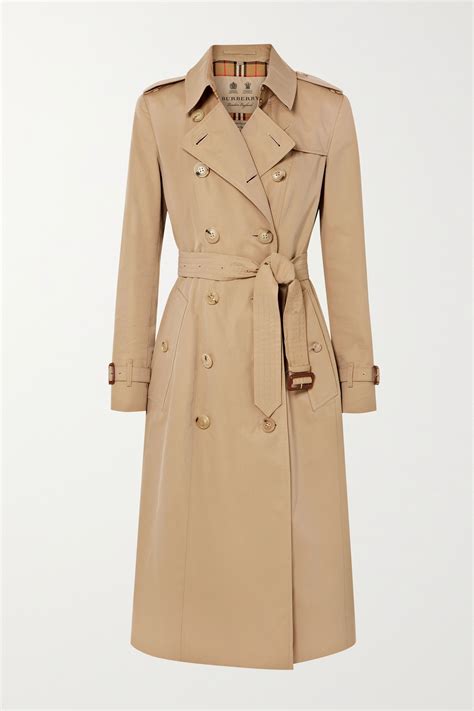 Beige The Chelsea Long Cotton Gabardine Trench Coat Burberry Trench