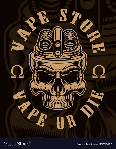 Vaping Skull On The Dark Background Royalty Free Vector