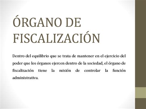 Sociedad Anonima Rgano De Fiscalizaci N Dentro Del Equilibrio Que Se