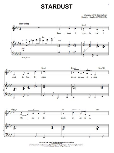 Stardust By Michael Buble Sheet Music For Piano And Vocal At Sheet Music