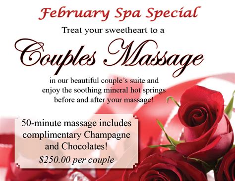 February 2016 Spa Specials at the Healing Waters Spa