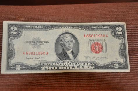 Items similar to 1953 B Red Seal Two Dollar Bill, circulated. on Etsy