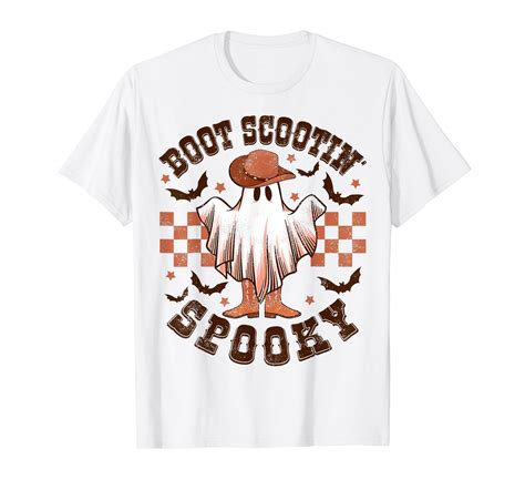 Boot Scootin Spooky Western Ghost Retro Halloween Costume T Shirt