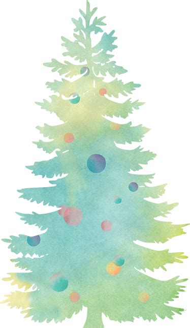 Adesivo Di Albero Di Natale Con Acquarelli TenStickers