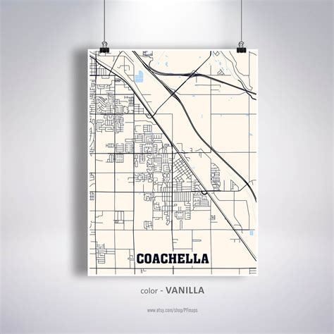 Coachella Map Print Coachella City Map California CA USA Map | Etsy