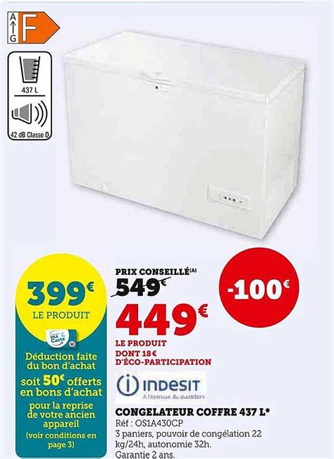 Promo Cong Lateur Coffre L Indesit Chez Super U Icatalogue Fr