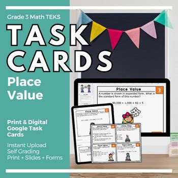 Rd Grade Math Teks Task Cards Place Value Print Digital Self Grading