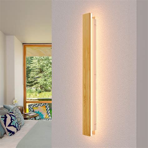 Aoeh Holz Wandleuchte Led Wandlampe Lange Innen Wandbeleuchtung Moderne