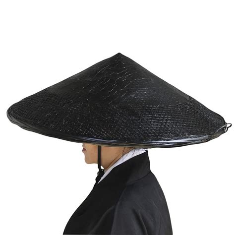 Samurai Hat Black Japanese Hat Bamboo Hat Cosplay Asian Hats Large Size