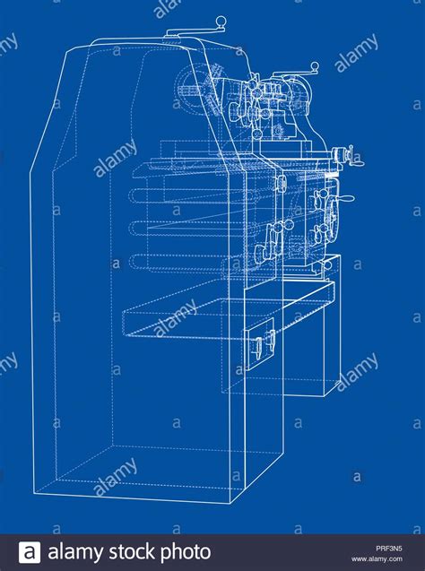 Turning Lathe Drawing Stock Vector Images Alamy