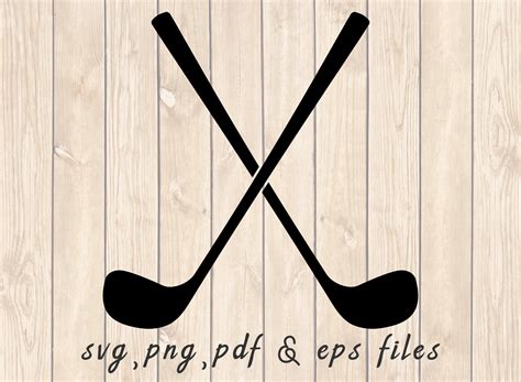 Crossed Golf Clubs Silhouette SVG PNG PDF Craft Cutting File Etsy