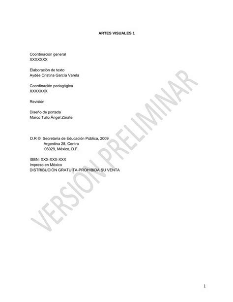 PDF Artes Visuales 1 PDF file1 ARTES VISUALES 1 Coordinación