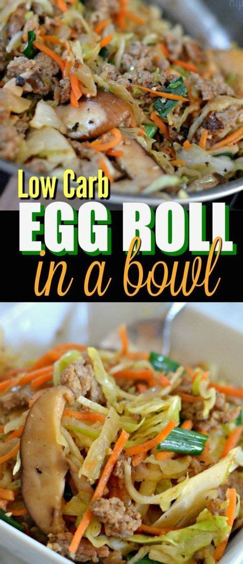 Easy Keto Egg Roll In A Bowl Recipe Low Carb Meals Easy No Carb Diets Low Carb Diet