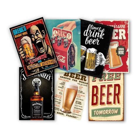 Kit 5 Placas Pvc 20x30 Bar Cerveja Vintage Retro Bebidas Shopee Brasil