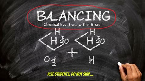 Balance Any Chemical Equation Within Sec Icse Student S Fav