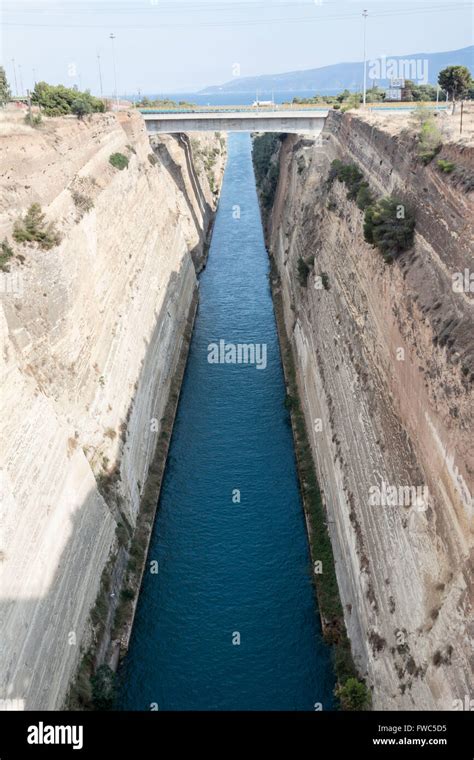 Corinth Canal Bridge Greece Stock Photo - Alamy