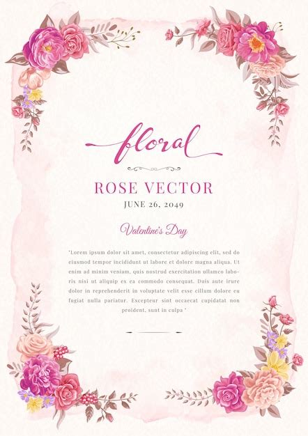 Flor De Rosa Y Hoja Nica Ilustraci N Pintada Digital Vector Premium