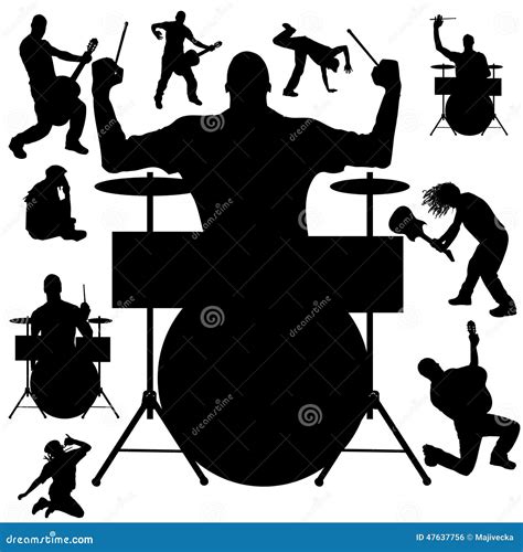 Vector Silhouette Of The Band Stock Vector Illustration Of Metal