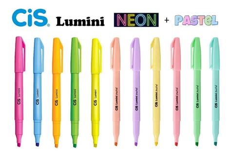 Kit Marca Texto Cis Lumini Cores Past Is E Neon Cis