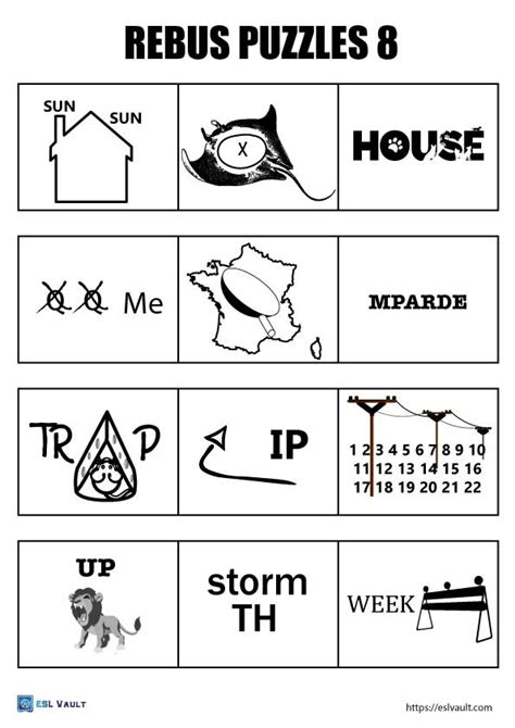 Free Printable Rebus Puzzles Esl Vault