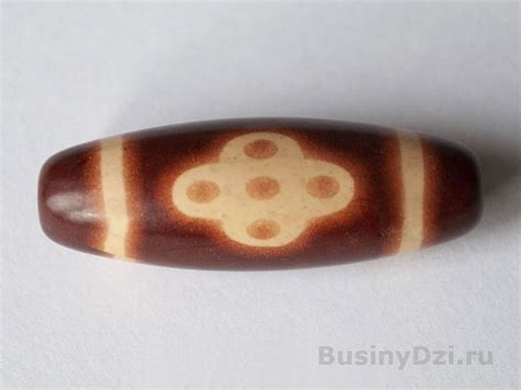 Дзи Молния и 5 глаз матовая