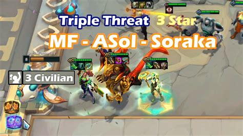 Tripple 3 Star 4 Cost Miss Fortune Aurelion Sol Soraka ⭐⭐⭐ Tft