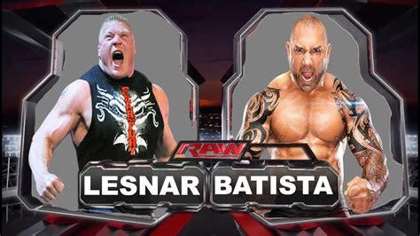 WWE RAW 4 7 14 Batista Vs Brock Lesnar Full Match HD YouTube