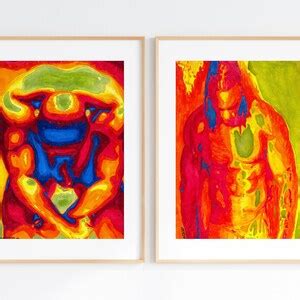 Set Of 8 Gay Art Prints Full Nude Watercolor Art Print Gay Art Print Homoerotic Art Print