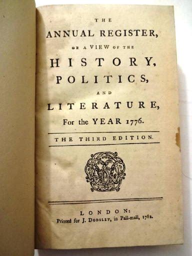 1776 Annual Register American Revolution