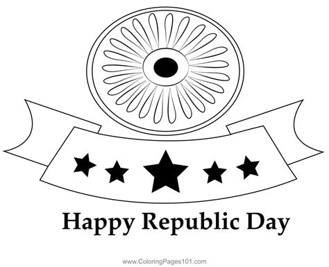 Republic Day Of India Flag Coloring Page for Kids - Free Republic Day ...