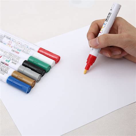 Deli Pcs Permanente Marker Witte Verf Marker Pen Grandado