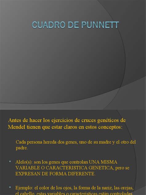 Cuadro de Punnett | PDF | Dominancia (Genética) | Alelo