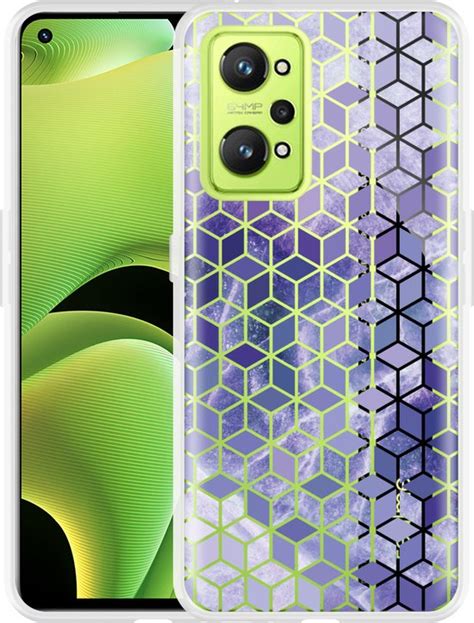 Realme Gt Neo Hoesje Paars Hexagon Marmer Designed By Cazy Bol