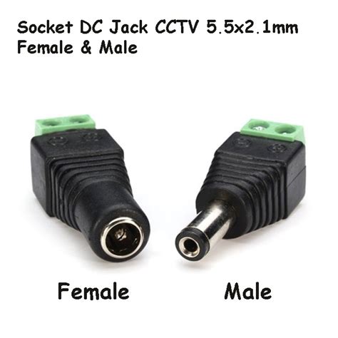 Jual Socket DC Jack Male Female 5 5mm Konektor CCTV Baut Soket Power