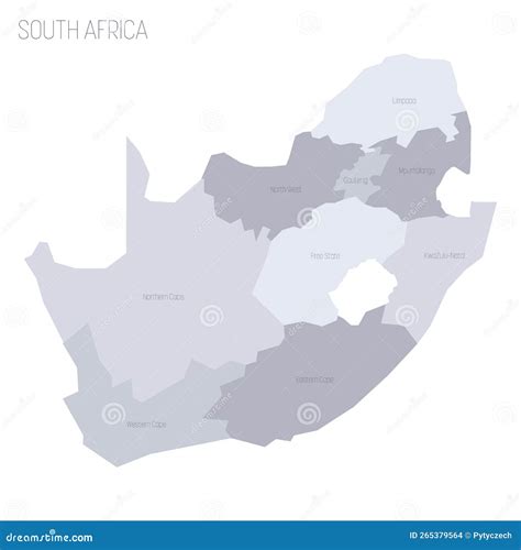 South Africa Political Map of Administrative Divisions Stock Vector ...