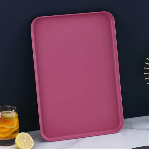 Lyellfe 8 Pack Fast Food Serving Tray, 15 by 10-Inch Wheat Straw