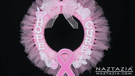 How To Make Breast Cancer Awareness Wreath Diy Tutorial Pink Ribbon