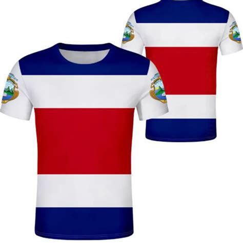 Costa Rica Polyester Shirts For Sublimation Diy Free Custom Made Name