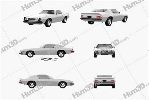 Chevrolet Camaro 1974 Blueprint Template - 3DModels.org