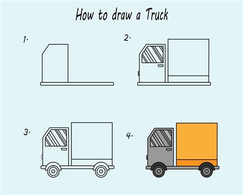 step to step draw a Truck. Good for drawing child kid illustration ...