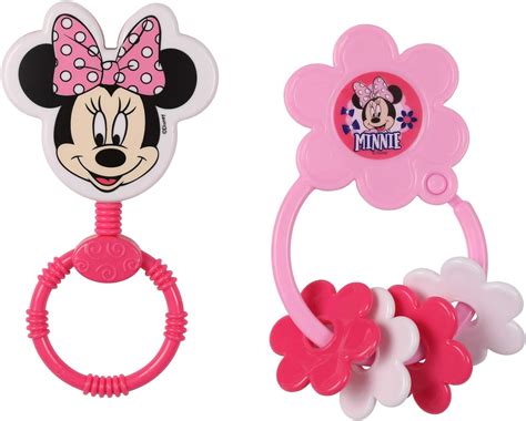 Disney Minnie Mouse Combo Pack De Sonajero Y Llavero Con Mordedor De