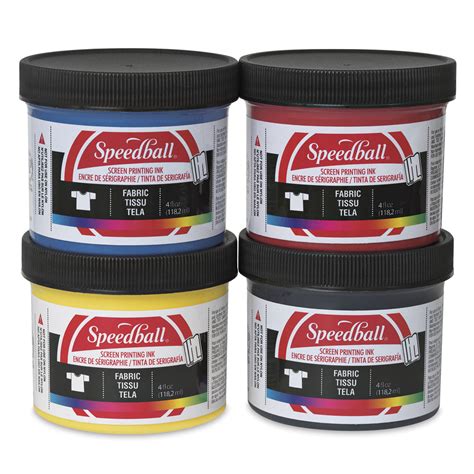 Speedball Fabric Screen Printing Ink Basic Colors Set Of 4 4 Oz