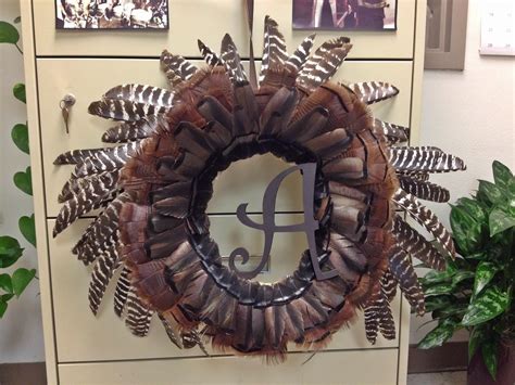 A Turkey Feather Wreath I Made For A Friend Of Mine It Turned Out