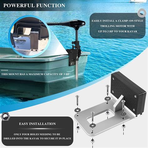 Universal Transom Trolling Motor Mount For Kayaks Kayak Motor Mount Bracket Ebay