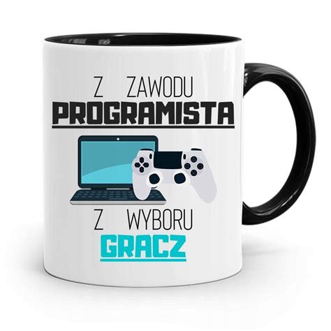 Kubek Czarny Informatyka Programisty Gracza Z Nadrukiem Ze Zdj Ciem