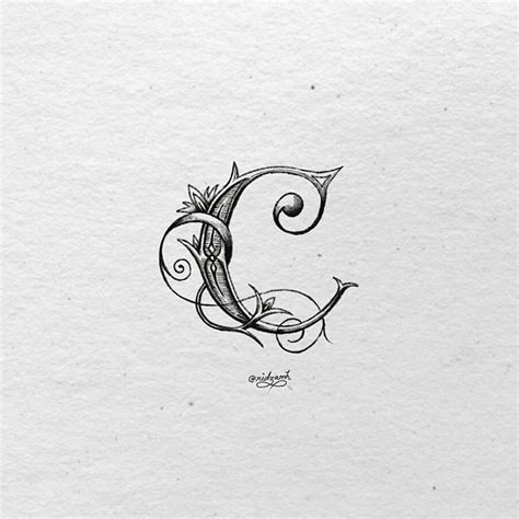 Letter C Calligraphy Design