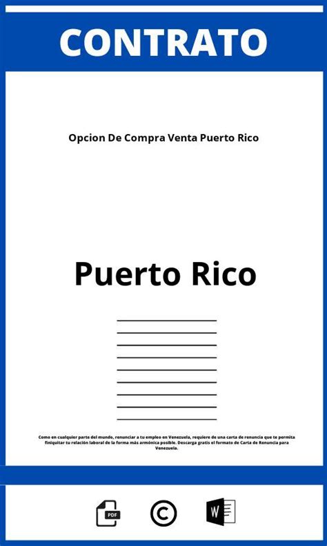 Contrato De Opcion De Compra Venta Puerto Rico Puerto Rico 2024