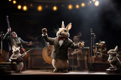 Premium Ai Image Charismatic Rabbit Conductor